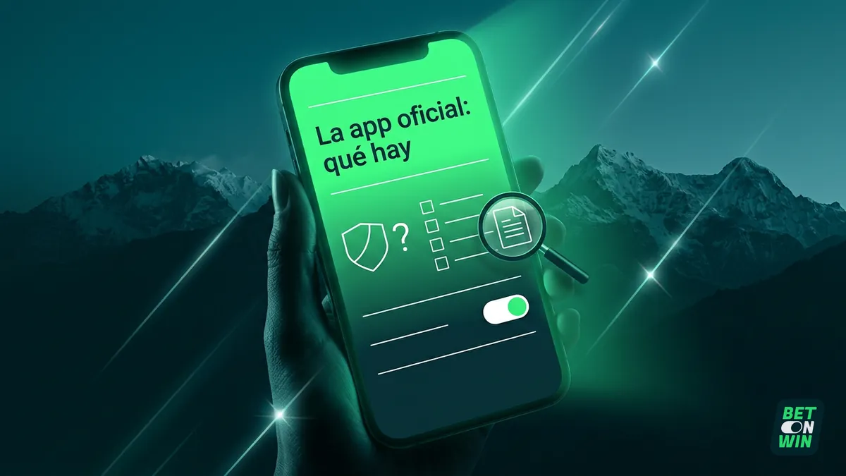 Pantalla de celular que verifica si existe una app oficial de Betonwin en Chile