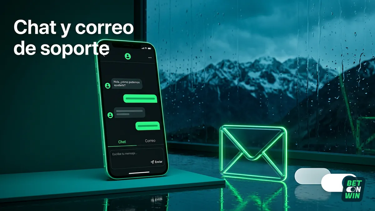 Chat y correo de soporte de Betonwin, canales de contacto