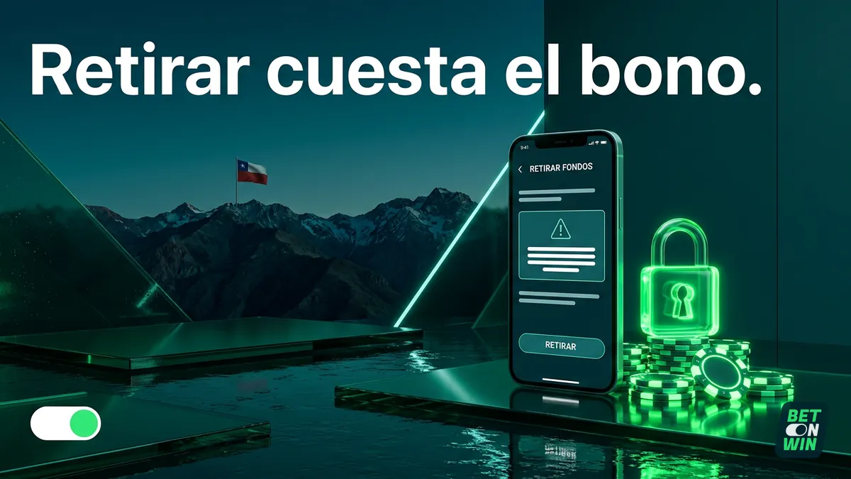 Pantalla de retiro con candado que muestra que retirar con bono activo cuesta el bono en Betonwin