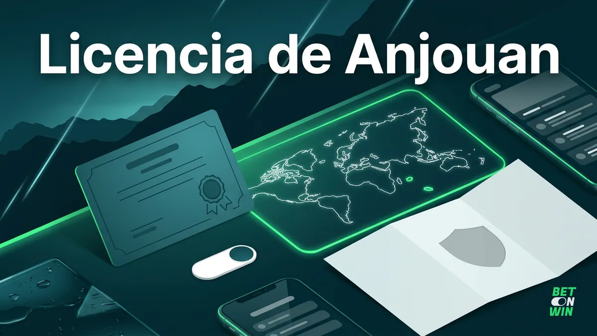 Betonwin Chile: certificado de licencia de Anjouan en una tarjeta con fondo de los Andes